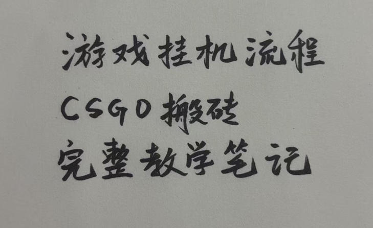 游戏挂G全流程笔记分享，CSGO游戏搬砖，小白看了当天学会见收益【揭秘】-副业资源站
