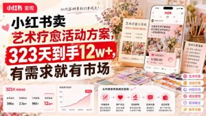 小红书卖艺术疗愈活动方案，323天到手12w+，有需求就有市场-副业资源站