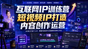 互联网IP训练营，短视频IP打造，内容创作运营-副业资源站