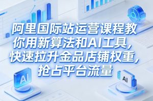 阿里国际站运营课程，教你用新算法和AI工具，快速拉升金品店铺权重，抢占平台流量（更新2026年08月）-副业资源站