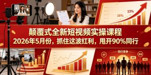 颠覆式全新短视频实操课程，抓住这波红利，甩开90%同行（更新2026年7月份）-副业资源站