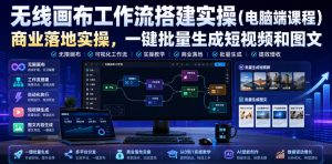 无线画布工作流搭建实操（电脑端课程），商业落地实操，一键批量生成短视频和图文-副业资源站
