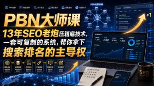 PBN大师课13年SEO老炮压箱底技术，一套可复制的系统，帮你拿下搜索排名的主导权【原创双语字幕】-副业资源站