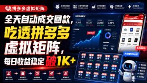 全天自动成交回款，吃透拼多多虚拟矩阵，每日收益稳定破1K+【揭秘】-副业资源站