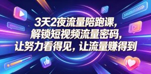 3天2夜流量陪跑课，解锁短视频流量密码，让努力看得见，让流量賺得到（更新0810）-副业资源站