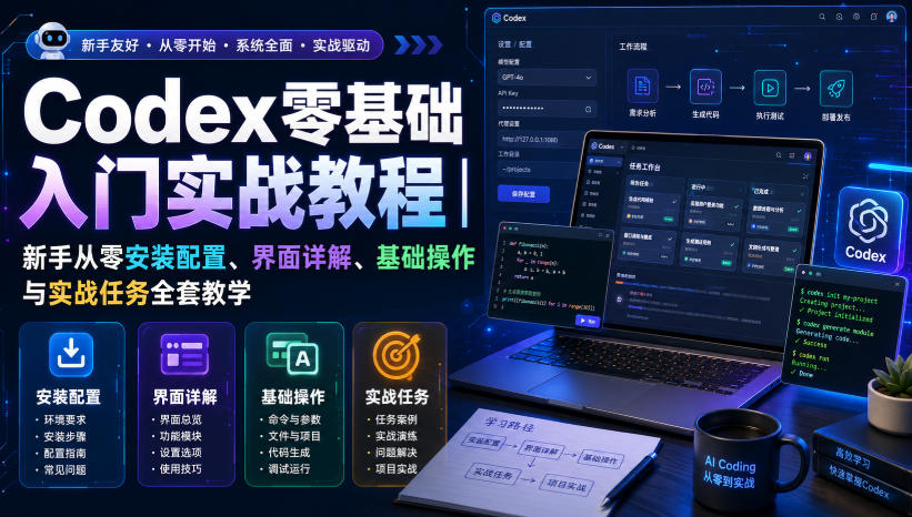 Codex零基础入门实战教程｜新手从零安装配置、界面详解、基础操作与实战任务全套教学-副业资源站