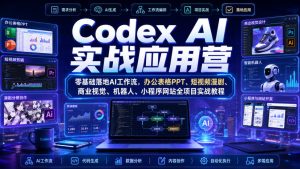 Codex AI实战应用营｜零基础落地AI工作流，办公表格PPT、短视频漫剧、商业视觉、机器人、小程序网站全项目实战教程-副业资源站