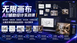 无限画布AI辅助设计实战课|画布操作、线稿出图、白模渲染、毛坯出图、AI改图全流程,从概念草图到成品视觉一站式教学-副业资源站