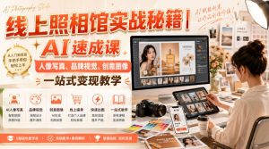线上照相馆实战秘籍｜AI速成课，人像写真、品牌视觉、创意图像一站式变现教学-副业资源站