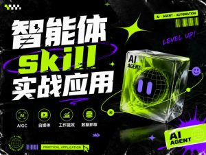 智能体skill实战应用，为寻求利用智能体进行工作提效的人打造，案例演示，纯实战课-副业资源站