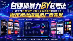 自媒体暴力搬运起号法，适合用抖音快手小红书B站百家号等各大平台，稳定跑通流量与广告变现-副业资源站