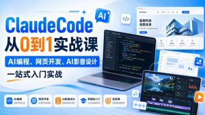 ClaudeCode从0到1实战课，AI编程、网页开发、AI影音设计一站式入门实战-副业资源站