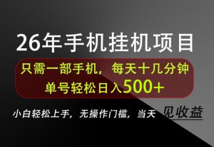 长期稳定可做，只需一部手机！单号轻松日入500+，不搞套路，只讲干货！【揭秘】-副业资源站