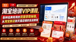 淘宝培训VIP课程，各种经典有用的流量获取秘籍，从淘宝新店到天猫店铺的实战教程（更新08月12日）-副业资源站