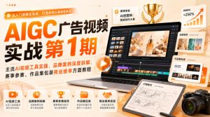 AIGC广告视频实战第1期,主流AI视频工具实操、品牌案例深度拆解、赛事参赛、作品集包装商业接单方面教程-副业资源站