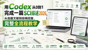 用Codex从0到1完成一篇SCI综述2026，从选题文献到投稿回复，完整全流程教学-副业资源站