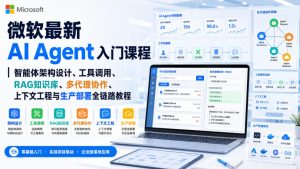 微软最新AI Agent入门课程|智能体架构设计、工具调用、RAG知识库、多代理协作、上下文工程与生产部署全链路教程【英文】-副业资源站