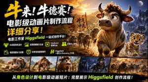 牛来！牛德赛！电影级动画片制作流程详细分享！电影工作室Higgsfield一站式创作平台，完整创作流程-副业资源站