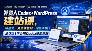外贸人Codex+WordPress建站课，AI建站·外贸独立站·询盘承接，从0到1学会用Codex辅助建站（更新0810）-副业资源站
