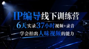 后浪·IP编导线下训练营，6天实录37小时视频+录音，学会拍出人味视频的能力-副业资源站