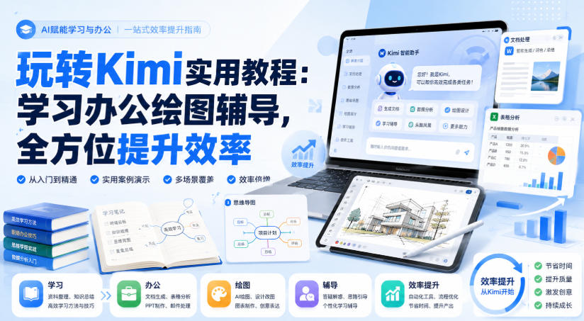 玩转Kimi实用教程：学习办公绘图辅导，全方位提升效率-副业资源站