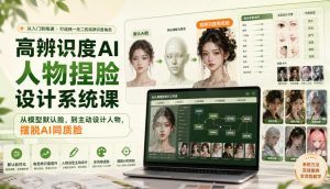 高辨识度AI人物捏脸设计系统课,从模型默认脸,到主动设计人物,摆脱AI同质脸-副业资源站
