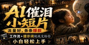AI催泪小短片,流量好,条条爆款,工作流+提示词统统交给你,小白轻松上手-副业资源站