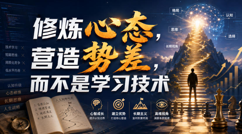 付费文章：修炼心态，营造势差，而不是学习技术-副业资源站
