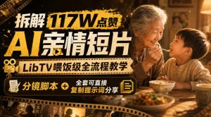 拆解117W点赞AI亲情短片，LibTV喂饭级全流程教学，分镜脚本+全套可直接复制提示词分享-副业资源站