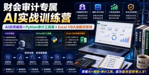 财会审计专属AI实战训练营｜AI协同编程+Python审计工具箱+Excel VBA加载项落地（更新0816）-副业资源站