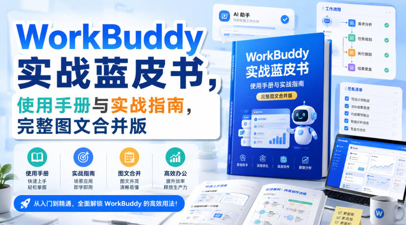 WorkBuddy实战蓝皮书，使用手册与实战指南，完整图文合并版-副业资源站