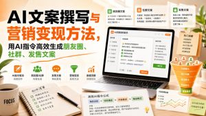 AI文案撰写与营销变现方法,用AI指令高效生成朋友圈、社群、发售文案-副业资源站