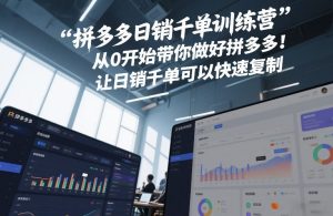 拼多多日销千单训练营，从0开始带你做好拼多多，让日销千单可以快速复制(更新26年8月)-副业资源站