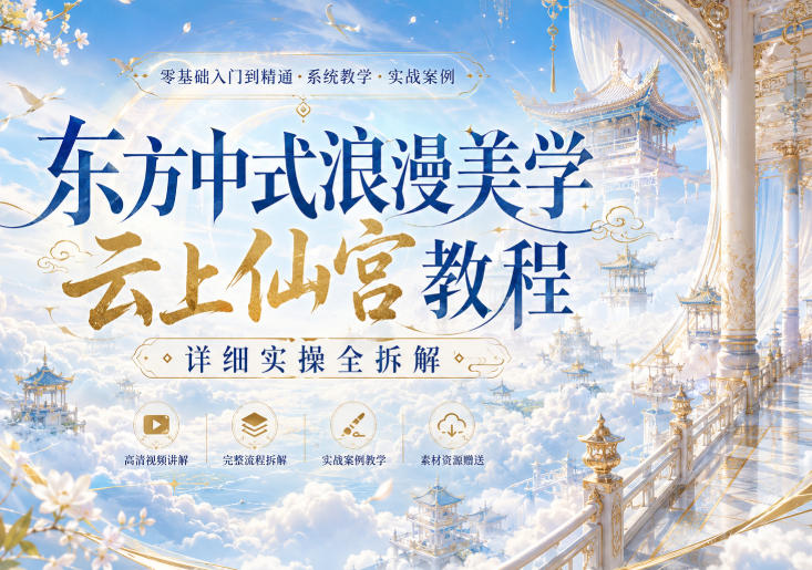 东方中式浪漫美学云上仙宫教程，详细实操全拆解-副业资源站