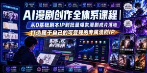 AI漫剧创作全体系课程｜从0基础剧本IP到批量爆款漫剧成片落地，打造属于自己的可变现的专属漫剧IP-副业资源站