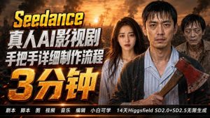 3分钟真人AI影视剧怎么做？SD 2.0手把手完整制作流程｜Higgsfield 14天SD 2.0/2.5无限生成-副业资源站