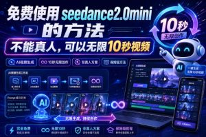 免费使用seedance2.0mini的方法，不能真人，可以无限10秒视频，9图+3音频参考-副业资源站
