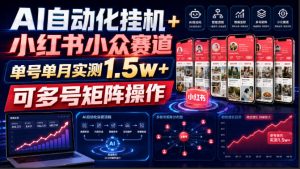 AI自动化挂G+小红书小众赛道，单号单月实测1.5w+，可多号矩阵操作【揭秘】-副业资源站