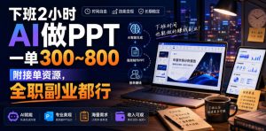 下班2小时AI做PPT，一单300~800，附接单资源，全职副业都行【揭秘】-副业资源站