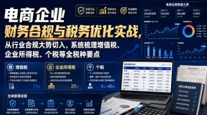 电商企业财务合规与税务优化实战,从行业合规大势切入,系统梳理增值税、企业所得税、个税等全税种要点-副业资源站