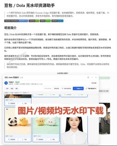 最新豆包无水印下载终于来了！支持豆包图片+视频，15秒视频配置本地账户管理及批量下载，浏览器插件（更新08月）-副业资源站