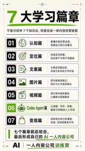 AI一人内容公司30天实战训练营，让Codex Agent自动参与内容创作持续做出更像你、更有竞争力的内容-副业资源站