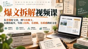 爆文拆解视频课，从看懂好文章，到写出爆文，从模仿起步，写出有结构、有逻辑、有质感的好文章-副业资源站