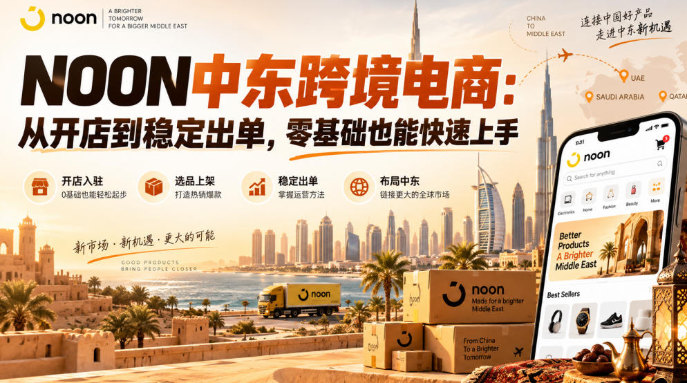NOON中东跨境电商：从开店到稳定出单，零基础也能快速上手（更新2026）-副业资源站