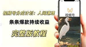 视频号新玩法之AI动漫画风励志视频，不用会画画、不用拍摄，持续化收益，详细拆解-副业资源站