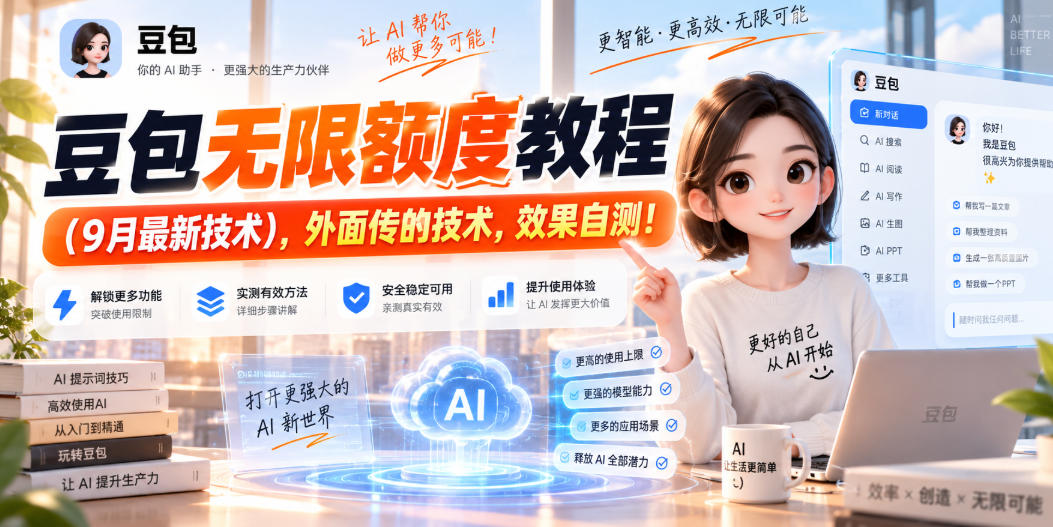豆包无限额度教程（9月最新技术），外面传的技术，效果自测！-副业资源站