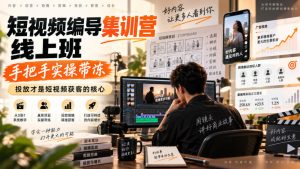短视频编导集训营线上班，手把手实操带冻，投放才是短视频获客的核心-副业资源站