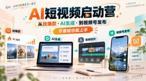 AI短视频启动营，从找爆款·AI生成·到视频号发布，零基础也能上手-副业资源站