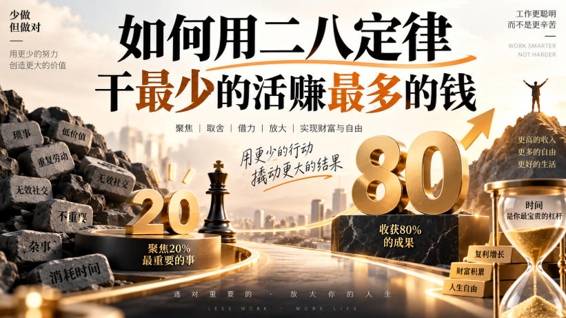 付费文章：如何用二八定律干最少的活賺最多的钱-副业资源站