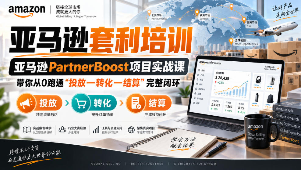 lead菌·亚马逊套利培训，亚马逊partnerboost项目实战课，带你从0跑通”投放—转化—结算”完整闭环-副业资源站